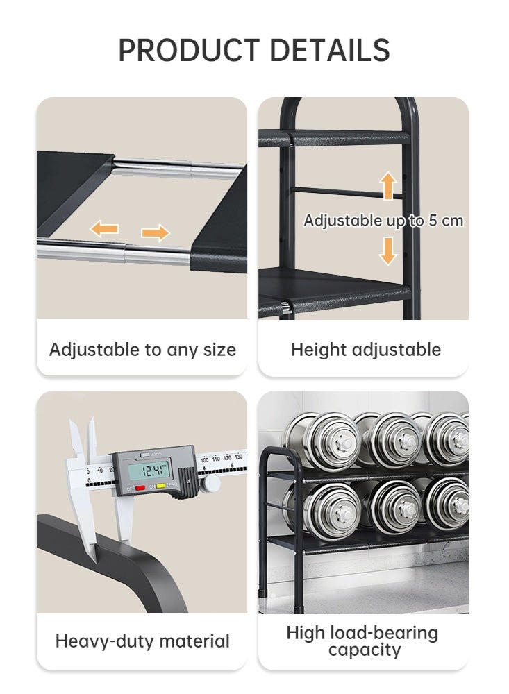 Forthcan Expandable Under Sink Organizer, Single Tier Storage Rack with 5 Removable Panels, Space-Saving Shelf for Kitchen, Bathroom, Cabinet, Wardrobe Closet (Black, 85-88cm Length) - Image 3