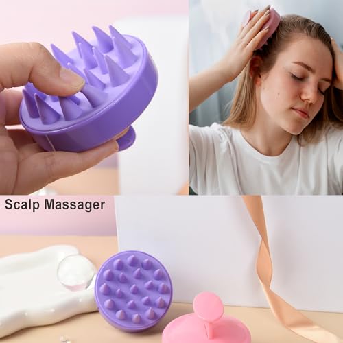 SUPHOUSE 12 Pcs Hair Brush Set with Hair Spray Bottle for Toddlers, Women, Detangling Brush for Wet Dry Curly Hair, Edge Bristles Wide Tooth Rat Tail Combs for Baby Girls (pink) - Image 5