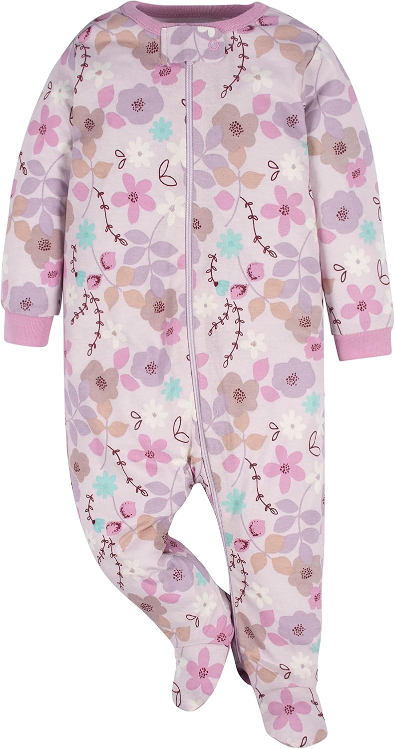 Gerber Baby Girls 4 Pack Sleep 'N Play Footie Set - Image 3