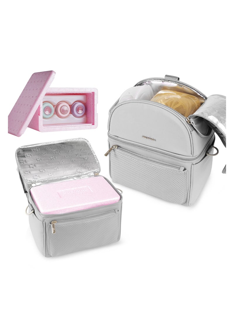 Sunveno Sunveno Breastmilk Cooler Bag with Detachable Insulation Box Set - Grey  - Image 3