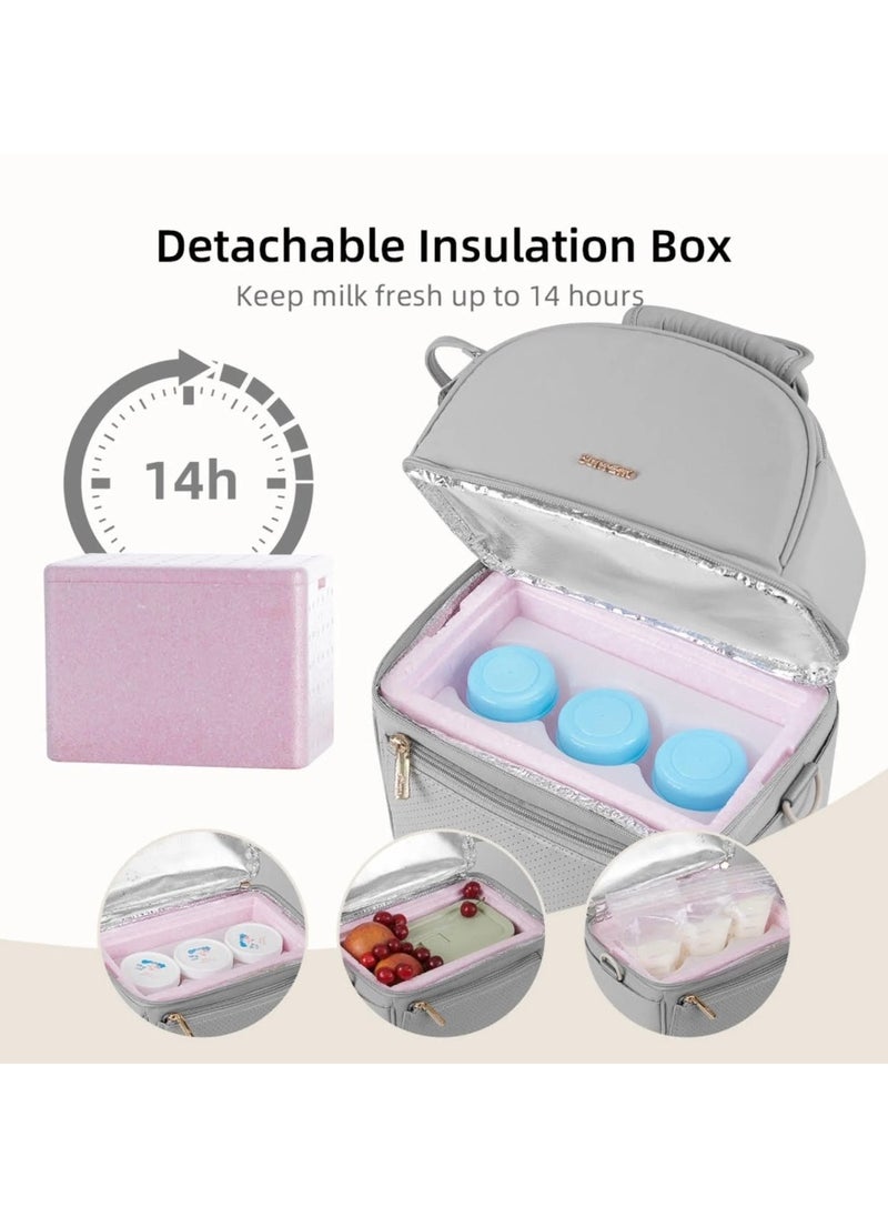 Sunveno Sunveno Breastmilk Cooler Bag with Detachable Insulation Box Set - Grey  - Image 5