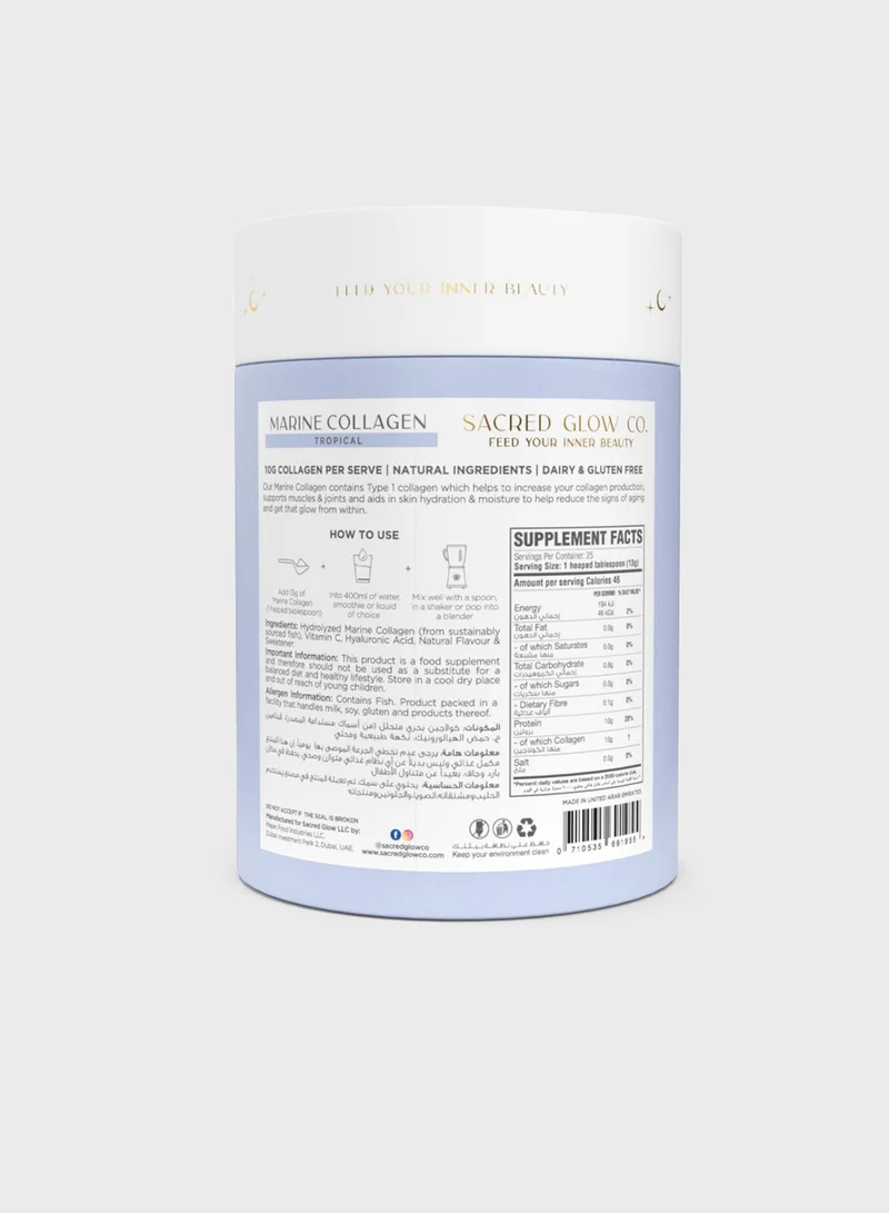 SACRED GLOW CO. Marine Collagen - Natural Tropical Flavour (25 Servings)