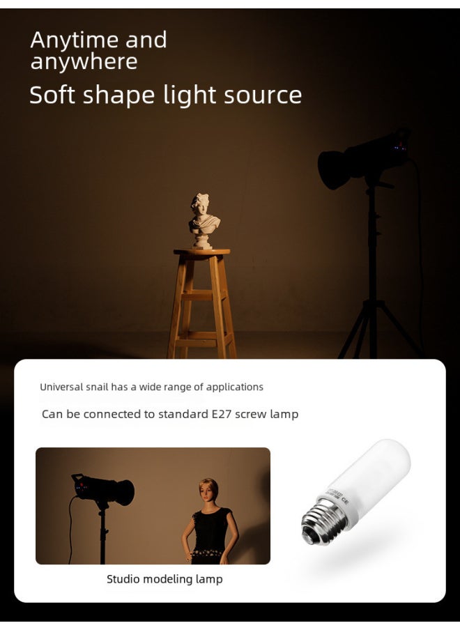Generic - 150W Modeling Bulb E27 Threaded Photography Flash SK400WII DP600W For Shenniu Jinbei-Color:150W Modeling Bulb [8]] - Image 1