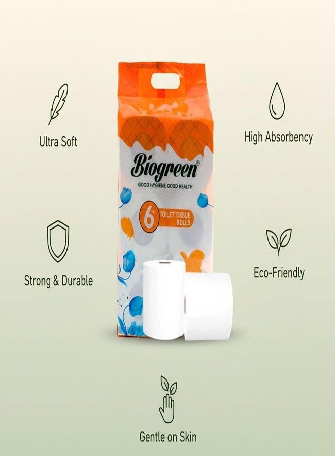 Biogreen Virgin Soft Toilet Bathroom Roll Multipurpose (6 in 1) 2 Ply 250 Sheet Per Roll | Natural, Safe, Hygienic - Image 2