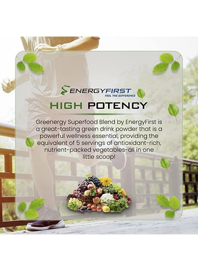 EnergyFirst - Greenergy Organic Green Superfood Powder Phytonutrients Digestive Enzymes Probiotics Energy Immunity Detox Vegan Gluten Free Sugarfree Nongmo 30 Servings - Image 1