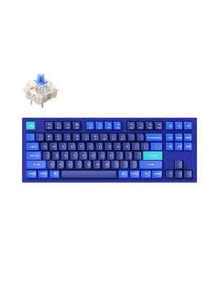 Keychron Q3 QMK مخصص قابل للتبديل الساخن Gateron G-PRO لوحة مفاتيح ميكانيكية زرقاء كاملة مجمعة باللون الأزرق الداكن RGB مع مقبض  - Image 1