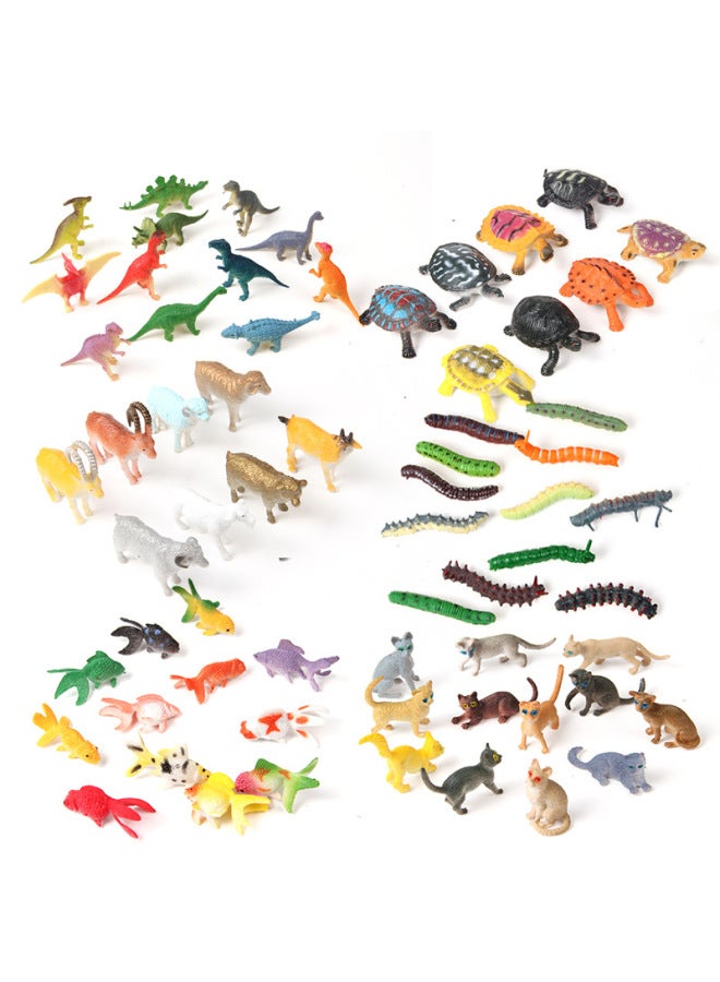 Mini Animal Model Set Simulation Snake Frog Turtle Caterpillar Crab Goldfish Ornaments Children's Toys-Color:8 Mini Crabs  - Image 2