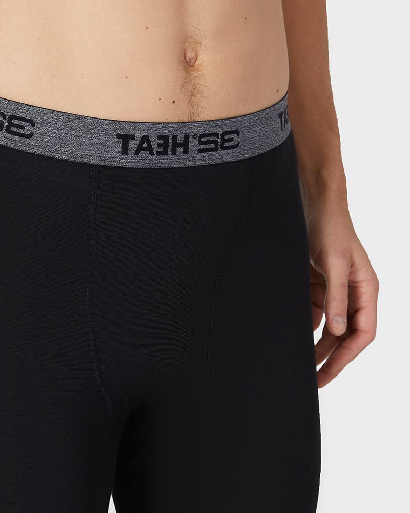 32 Degrees Men's 2-Pack Performance Lightweight Thermal Baselayer Legging Pant, Black/Black, Large - Image 5