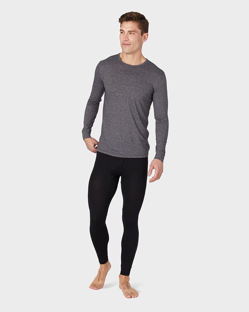 32 Degrees Men's 2-Pack Performance Lightweight Thermal Baselayer Legging Pant, Black/Black, Large - Image 3