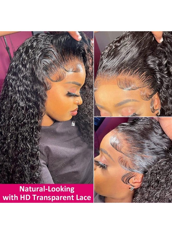 Wingirl 180 Density 13X4 Hd Lace Front Wigs Human Hair Pre Plucked With Baby Hair Transparent Glueless Brazilian Deep Wave Frontal Wigs For Women Natural Black Color - Image 3
