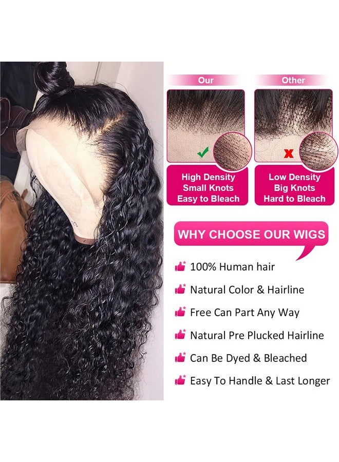 Wingirl 180 Density 13X4 Hd Lace Front Wigs Human Hair Pre Plucked With Baby Hair Transparent Glueless Brazilian Deep Wave Frontal Wigs For Women Natural Black Color - Image 4