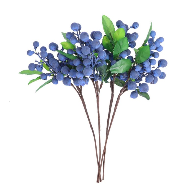 Unomor 4 Pieces Simulated Blueberry Fruits Decorative Ornament for Restaurant Home Garden Hotel Display Photography Props - Image 2