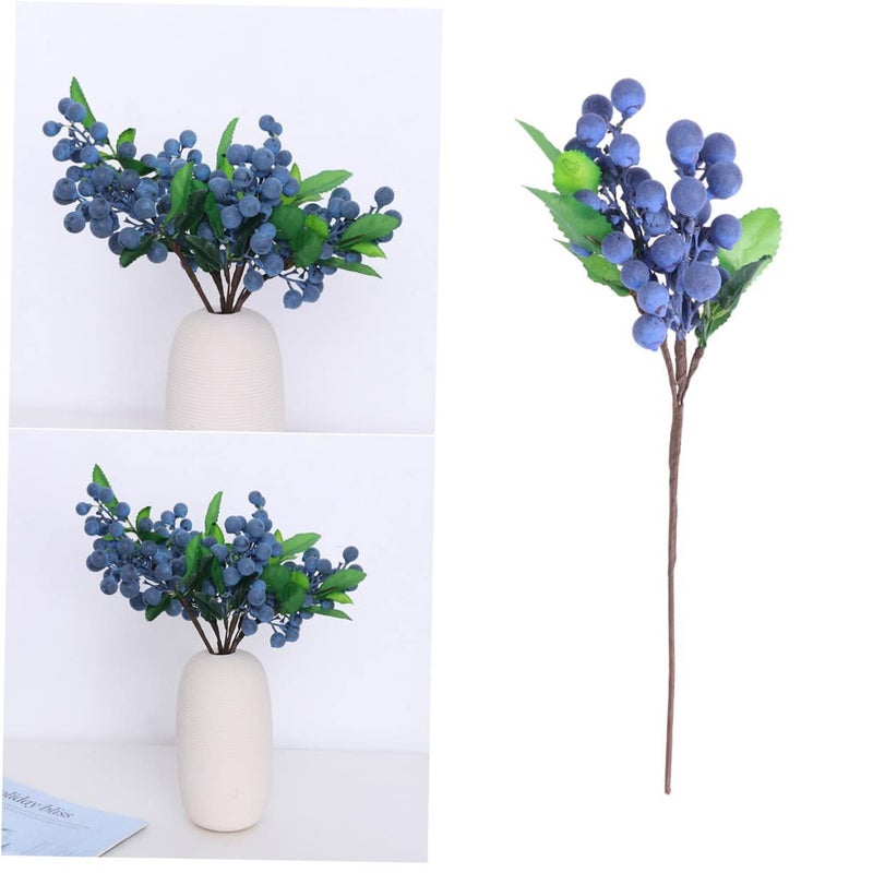 Unomor 4 Pieces Simulated Blueberry Fruits Decorative Ornament for Restaurant Home Garden Hotel Display Photography Props - Image 3