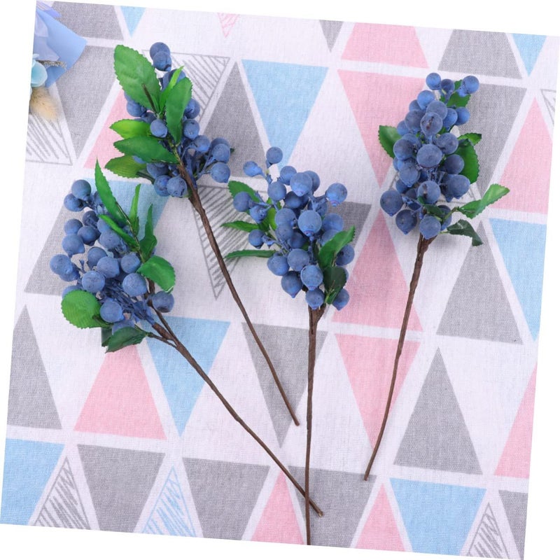 Unomor 4 Pieces Simulated Blueberry Fruits Decorative Ornament for Restaurant Home Garden Hotel Display Photography Props - Image 4