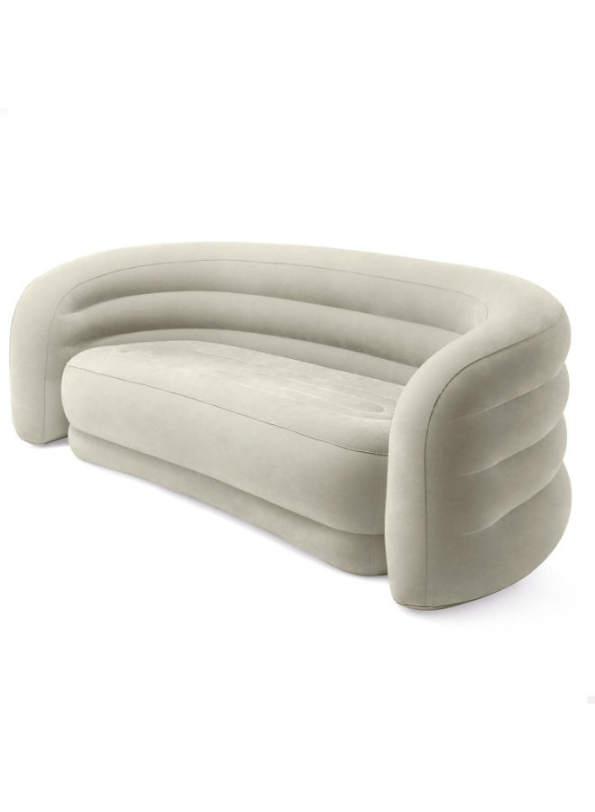 Intex Curved Inflatable Sofa, Olive Beige - Image 1