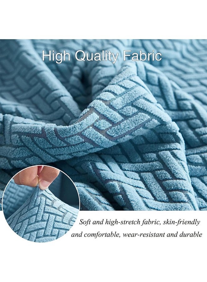House of Quirk Universal Four Seater Polar Fleece 220 GSM Fabric Sofa Cover Flexible Stretch Sofa Slipcover (Sky Blue, Four Seater) - Image 3