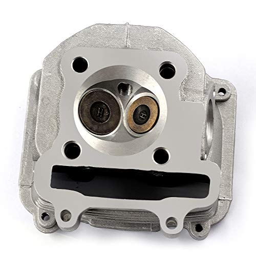 Trkimal GY6 150cc Cylinder Head Assembly Valves(57.4mm) for 157QMJ Engine Scooter Moped ATV Go Kart Quad (Non EGR Type) Together with Gaskets, Spark Plug and 4 Studs - Image 2