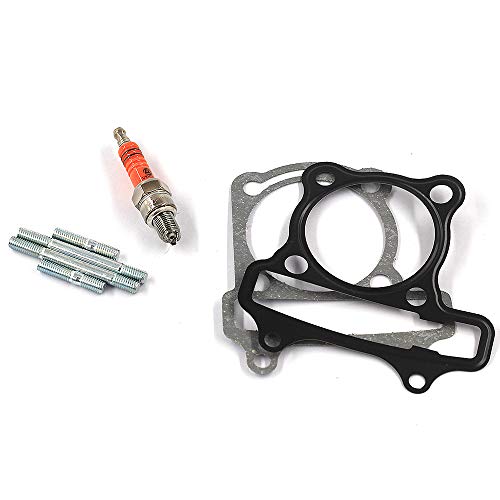 Trkimal GY6 150cc Cylinder Head Assembly Valves(57.4mm) for 157QMJ Engine Scooter Moped ATV Go Kart Quad (Non EGR Type) Together with Gaskets, Spark Plug and 4 Studs - Image 5