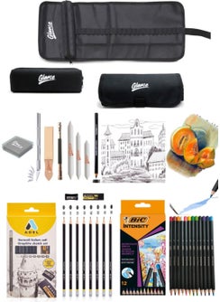 Adel Graduated Pencil Set 8 Bic Aquarelle Dry-Watercolor Pencils 12 Colors Esliz Set