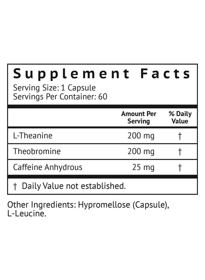 VitaMonk Low Dose Caffeine and Theanine - No Jitters, No Crash- Microdose of Caffeine L Theanine Pills with Caffeine Theanine and Theobromine - 25mg of Caffeine, Caffeine Pills L Theanine - 60 Caps - Image 2