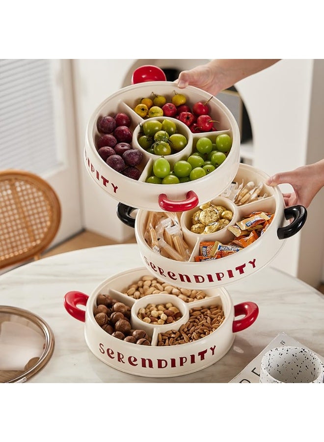 Serendipitya Snack Serving Tray with Lid - Divided Appetizer Serving Tray Set, Empty Sectional Gift Box for Nuts & Dry Fruit Tray, Veggie Serving Platter, Candy Dish, Acrylic Clear-Gold, 4 Compartments, - Image 5