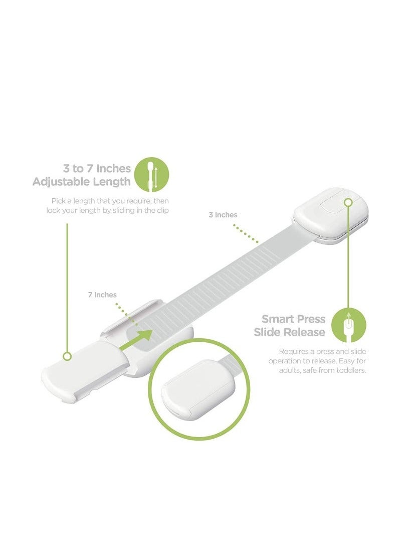 أيه بي جي 12 حزمة من رباط اللاصق متعدد الاستخدامات والقفل - قفل لحماية الأطفال وتأمين الخزائن والأدراج والثلاجة وغسالة الصحون ومقعد المرحاض والخزانة والفرن وسلة المهملات، دون الحاجة إلى الحفر. - Image 4