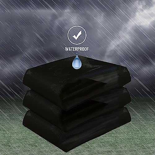 TUFFPAULIN 6FT X 6FT 120 GSM Black Tarpaulin Tirpal Tadpatri Tharpai Thadika, Extra Strong, Reinforced Eyelets, UV Resistant, 100% Waterproof Virgin, 6 Layer MLCL 3D Rib Technology-1 No., Plastic - Image 4