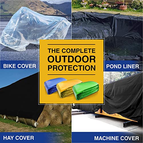 TUFFPAULIN 6FT X 6FT 120 GSM Black Tarpaulin Tirpal Tadpatri Tharpai Thadika, Extra Strong, Reinforced Eyelets, UV Resistant, 100% Waterproof Virgin, 6 Layer MLCL 3D Rib Technology-1 No., Plastic - Image 3