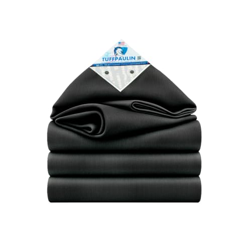 TUFFPAULIN 6FT X 6FT 120 GSM Black Tarpaulin Tirpal Tadpatri Tharpai Thadika, Extra Strong, Reinforced Eyelets, UV Resistant, 100% Waterproof Virgin, 6 Layer MLCL 3D Rib Technology-1 No., Plastic - Image 1