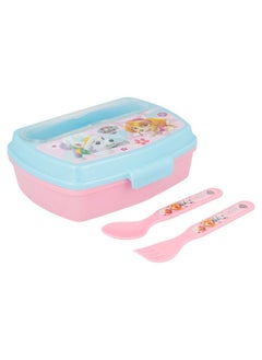 Disney Funny Sandwich Box with Cutlery Paw Patrol Girl Comic BPA Free Portable Lunch Container for Kids Customizable Design Perfect for Disney Cars Fans  - Image 3