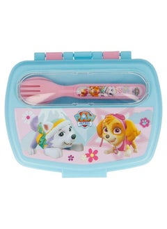 Disney Funny Sandwich Box with Cutlery Paw Patrol Girl Comic BPA Free Portable Lunch Container for Kids Customizable Design Perfect for Disney Cars Fans  - Image 2