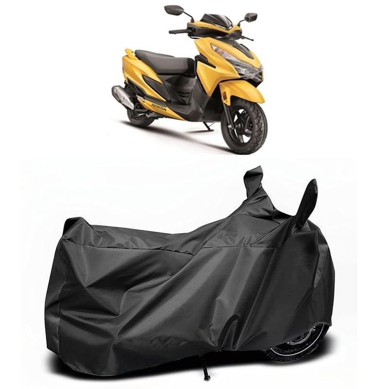 MADAFIYA Waterproof Two Wheeler Cover for Honda Grazia Bike All Season Protection Bike Cover for Rain & Sun (Black) - Image 1
