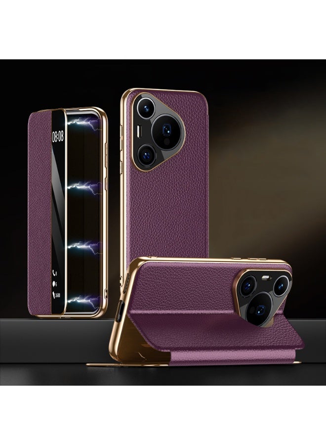 عام غطاء جلدي أصلي مغناطيسي جديد - مصمم خصيصًا لهواوي بورا 70 الترا - Image 3