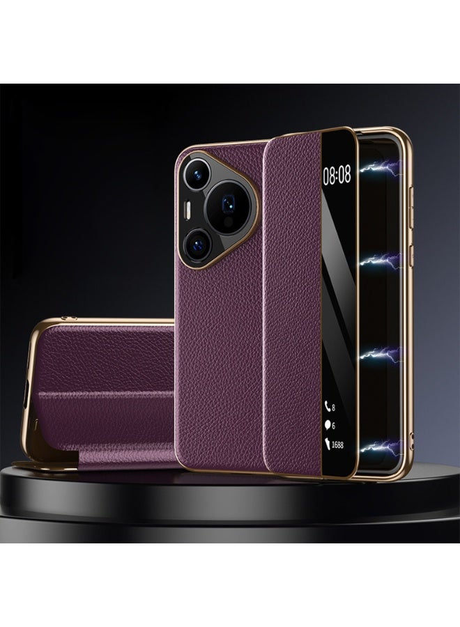 عام غطاء جلدي أصلي مغناطيسي جديد - مصمم خصيصًا لهواوي بورا 70 الترا - Image 1