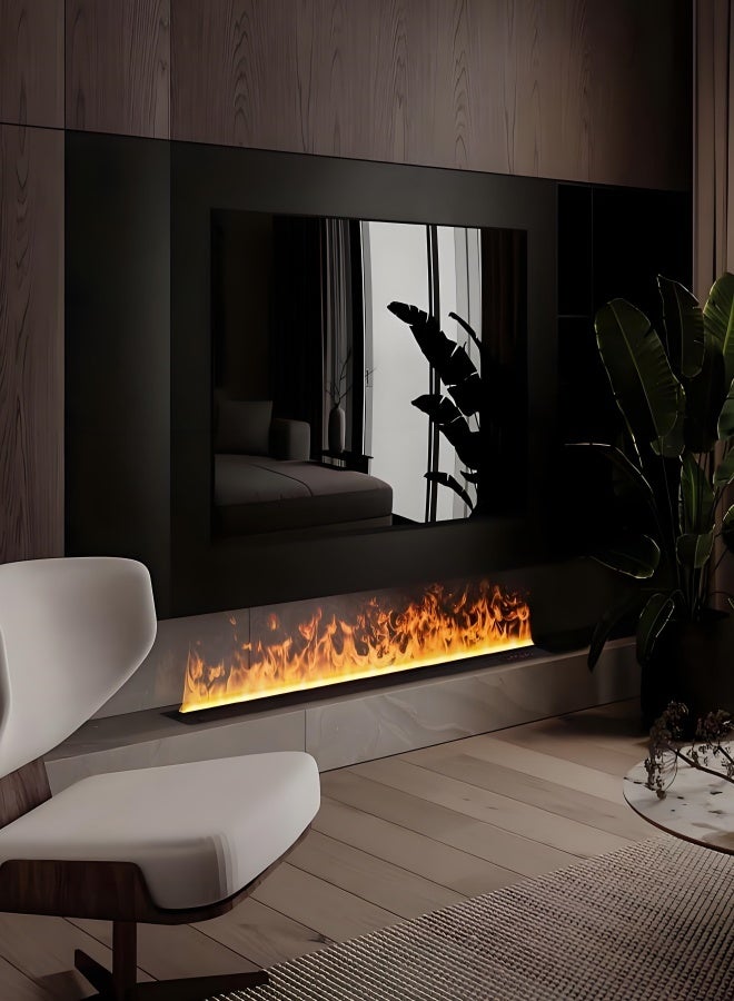 AFLYEVER مدفأة كهربائية مائية مع تطبيق للتحكم عن بعد ثلاثي الأبعاد وديكور داخلي ومدفأة بخارية ومدفأة ضباب مدمجة مع لهب ضبابي واقعي - Image 5