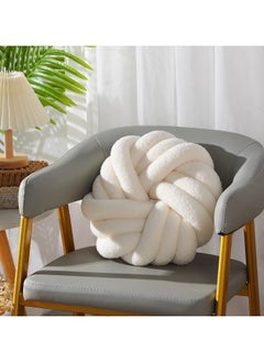 Vparty Decorative Throw Pillows, Round Knotted Ball Cushions, Soft Handmade Cushion for Sofa, Bed & Chair, Cozy Home Decor, 35x35cm  - Image 1