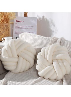 Vparty Decorative Throw Pillows, Round Knotted Ball Cushions, Soft Handmade Cushion for Sofa, Bed & Chair, Cozy Home Decor, 35x35cm  - Image 2