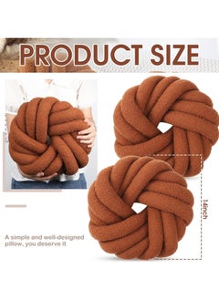 Vparty Decorative Throw Pillows, Round Knotted Ball Cushions, Soft Handmade Cushion for Sofa, Bed & Chair, Cozy Home Decor, 35x35cm  - Image 4