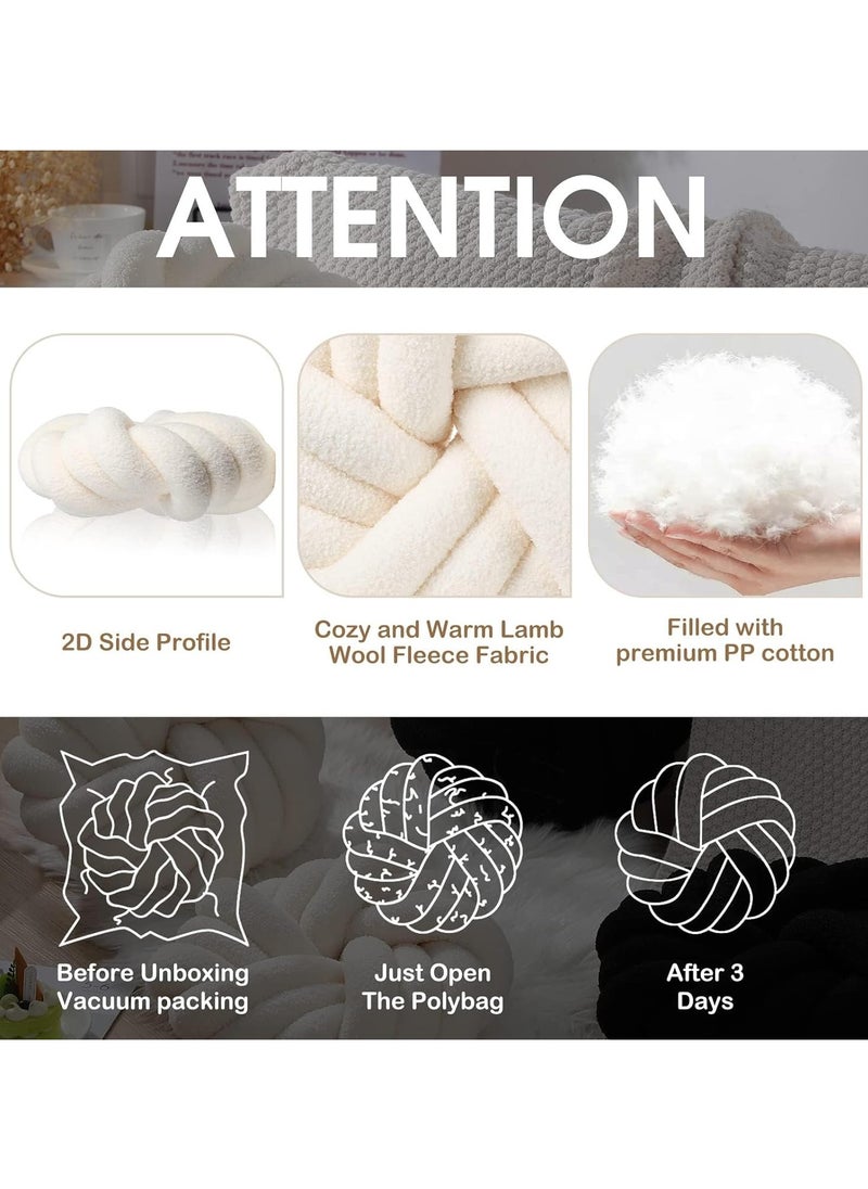 Vparty Decorative Throw Pillows, Round Knotted Ball Cushions, Soft Handmade Cushion for Sofa, Bed & Chair, Cozy Home Decor, 35x35cm  - Image 3