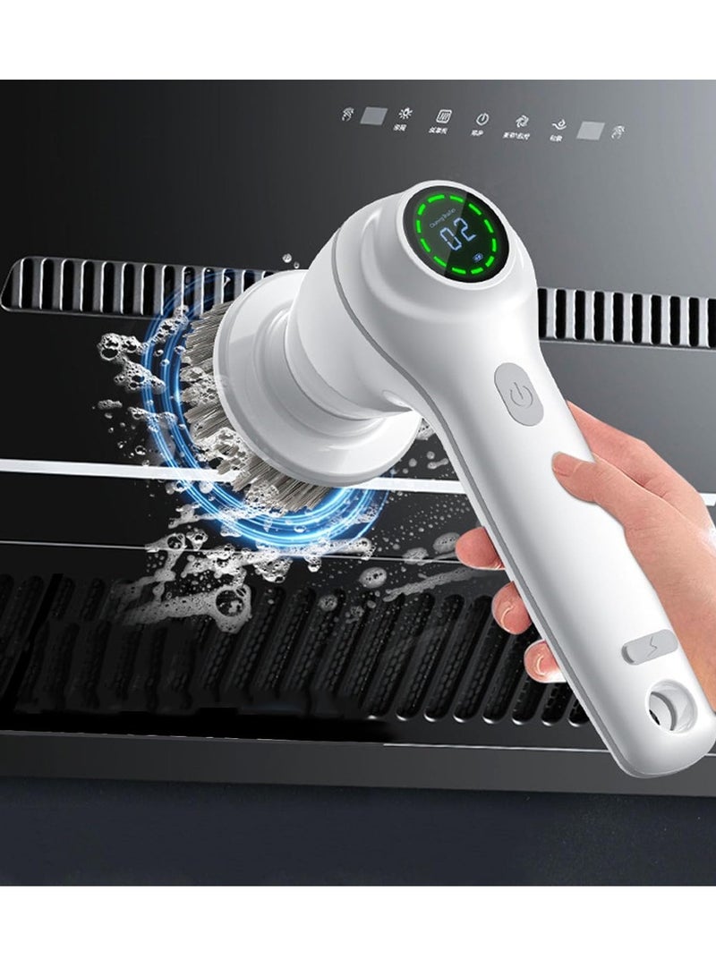 general Electric Scrubber, Cordless Cleaning Brush with 2 Adjustable Speeds, 7 Replaceable Brushes, LED Battery Display Shower Cleaning Brush for Bathroom, Floor, Windows, Floor Tile - Image 2