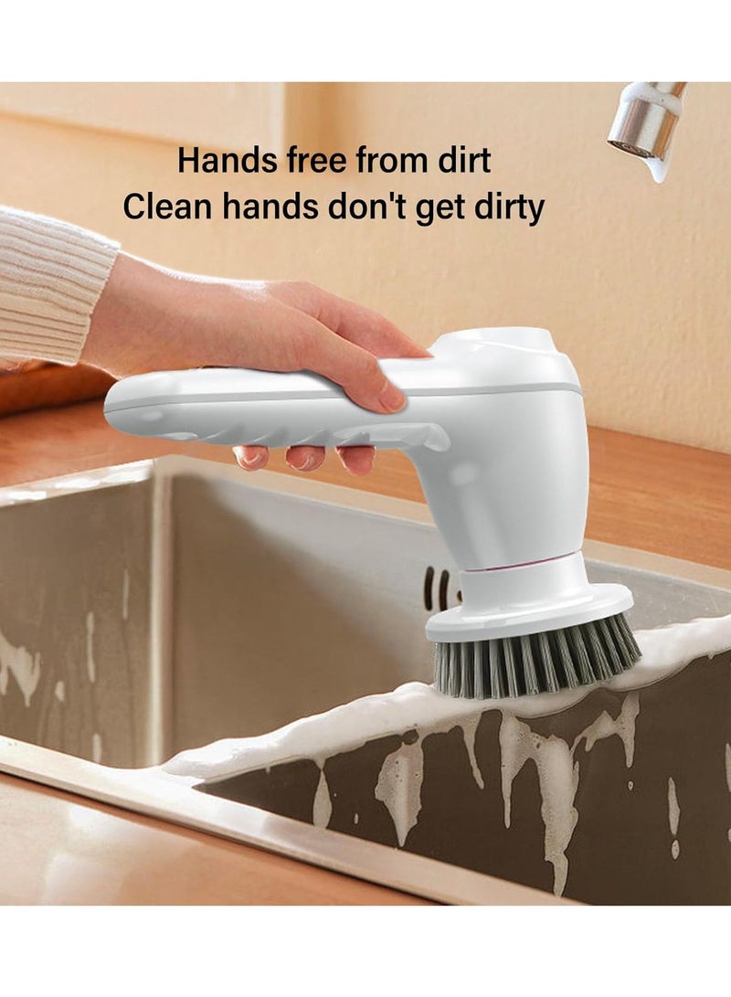 general Electric Scrubber, Cordless Cleaning Brush with 2 Adjustable Speeds, 7 Replaceable Brushes, LED Battery Display Shower Cleaning Brush for Bathroom, Floor, Windows, Floor Tile - Image 4