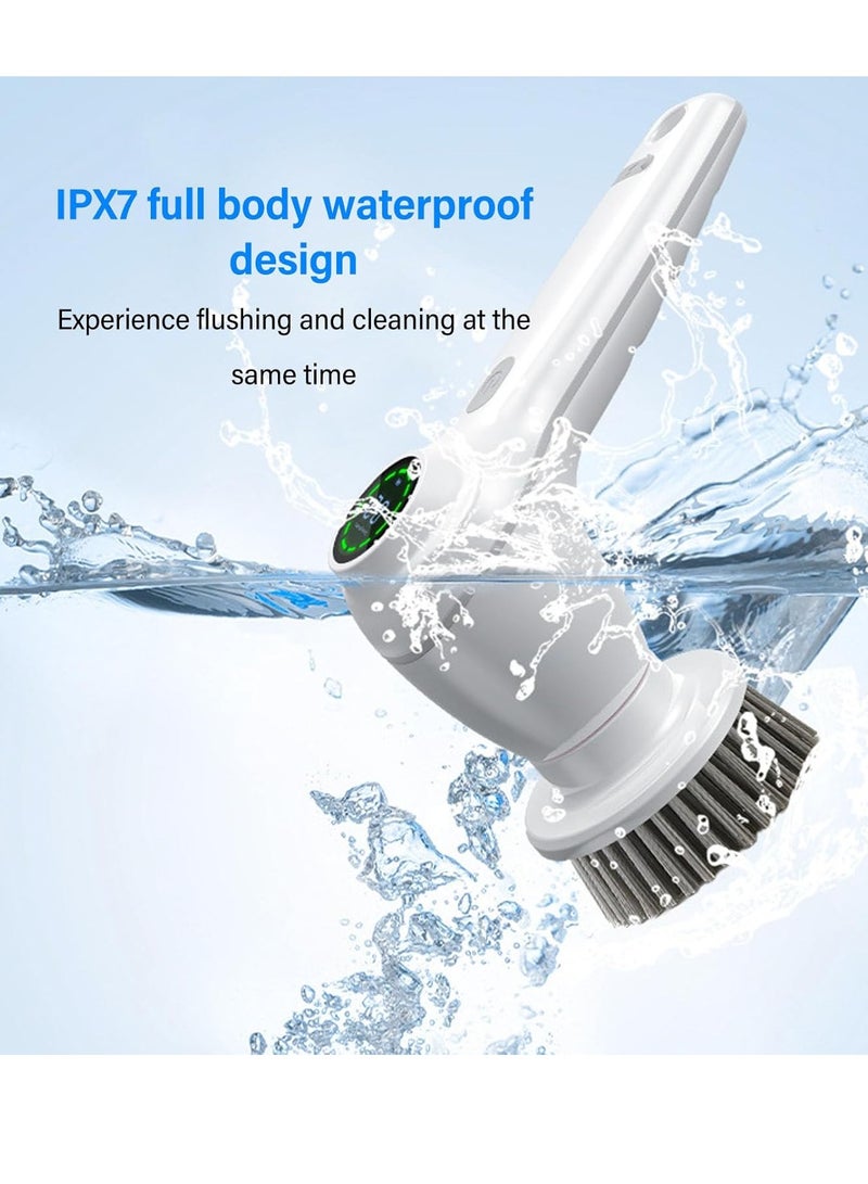 general Electric Scrubber, Cordless Cleaning Brush with 2 Adjustable Speeds, 7 Replaceable Brushes, LED Battery Display Shower Cleaning Brush for Bathroom, Floor, Windows, Floor Tile - Image 3