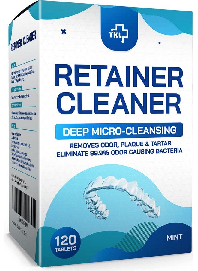 YKL Retainer & Denture Cleaner Tablets - 4 Months Supply (120 pcs) Dental Retainers for Aligner - Mouth & Night Guards - False Teeth Whitening - Removes Odor & Plaque (120 Pcs) - Image 1