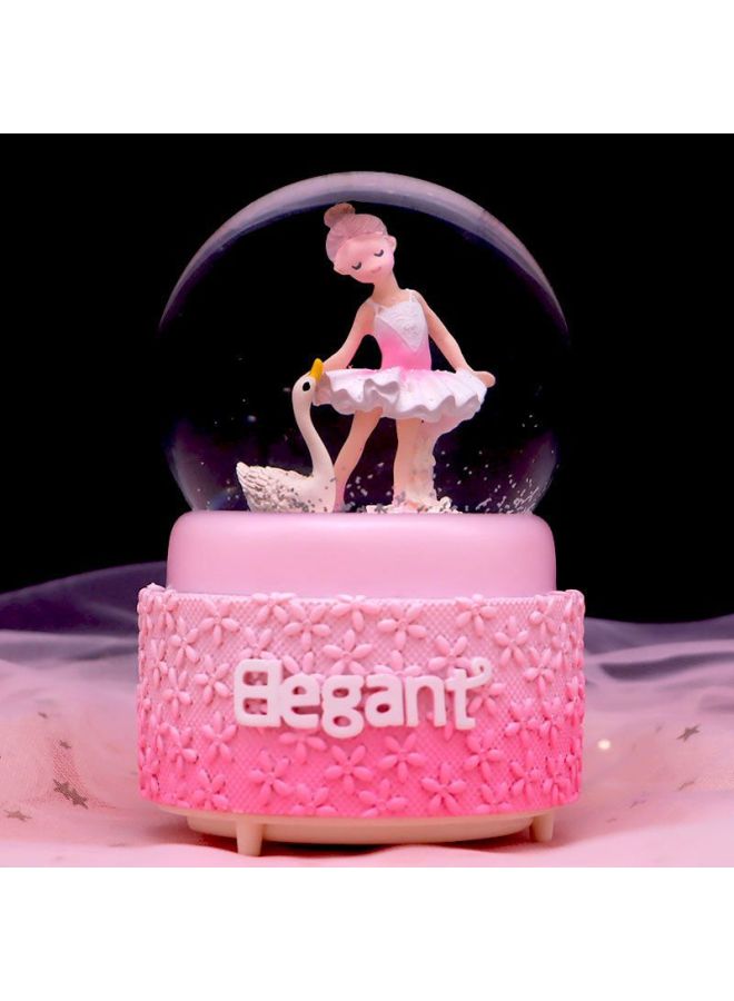 Carousel Crystal Ball Music Box Automatic Snow Snow Boy Girl Princess-Color:Ballet Large Low Head [automatic Snow]-Size:Luxurious Packaging + Greeting Card + Handbag [written Greeting Card] - Image 1