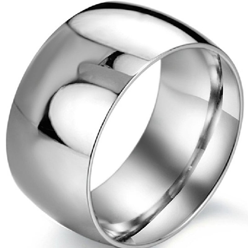 Jude Jewelers 12mm Stainless Steel Plain Wedding Band Ring (7) - Image 1