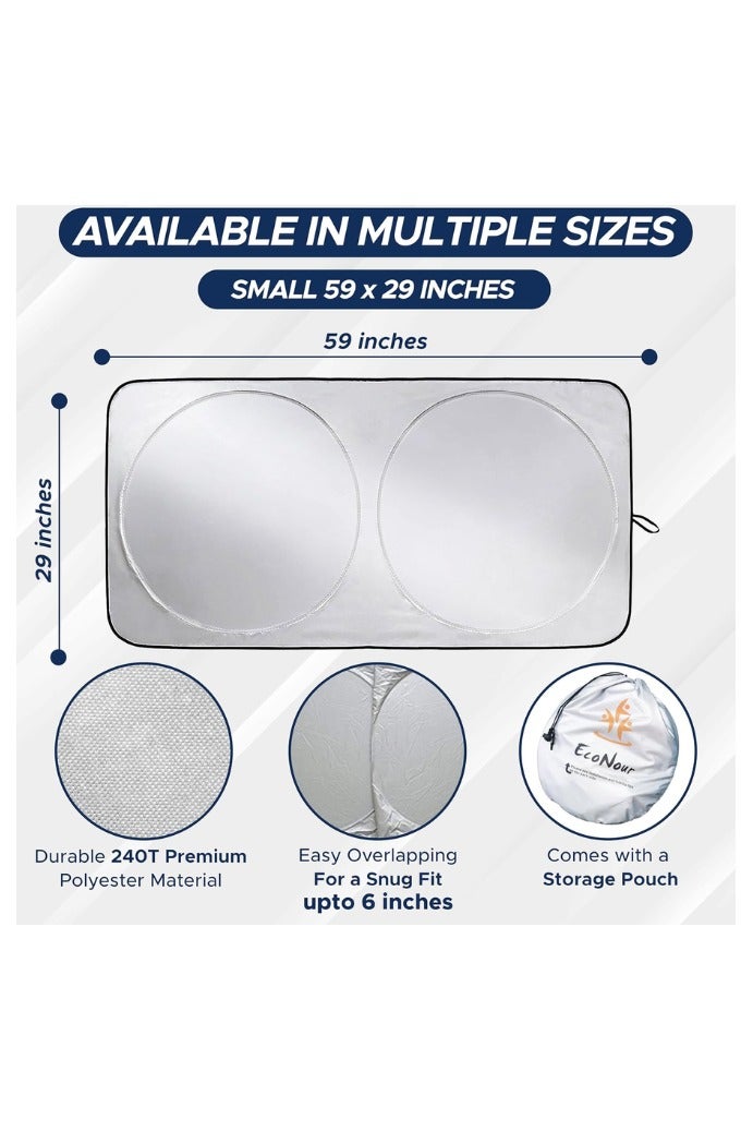 Foldable Car Windshield Sunshade with Storage Pouch, Front Windshield Reflective Sunshade, Car Window Sunshade for Sun Heat Protection and Block UV Rays, Keep Vehicle Cooler - Image 4