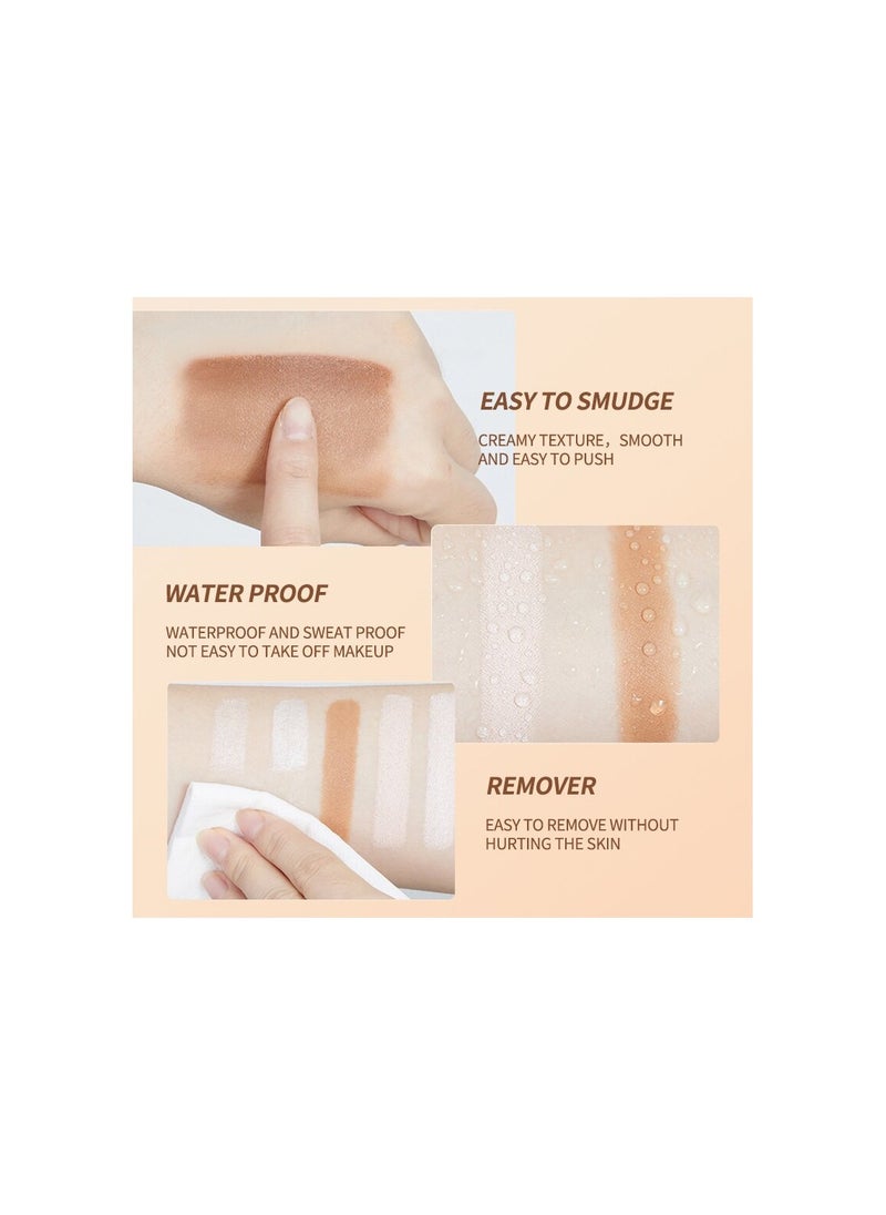 Concealer Stick  Waterproof Face Concealer  Face Brighten Facial Shade Create 3D Makeup 01