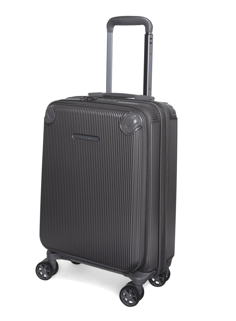 GIORDANO Giordano TitanX 20-Inch Carry-On Cabin Luggage – Front Opening Hard Shell Trolley Bag with Laptop Compartment, Secure Lock, Expandable Spinner Wheels, Lightweight Business Travel Luggage – Dark Grey - Image 2