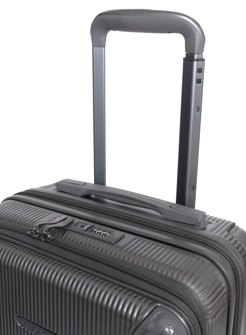 GIORDANO Giordano TitanX 20-Inch Carry-On Cabin Luggage – Front Opening Hard Shell Trolley Bag with Laptop Compartment, Secure Lock, Expandable Spinner Wheels, Lightweight Business Travel Luggage – Dark Grey - Image 5