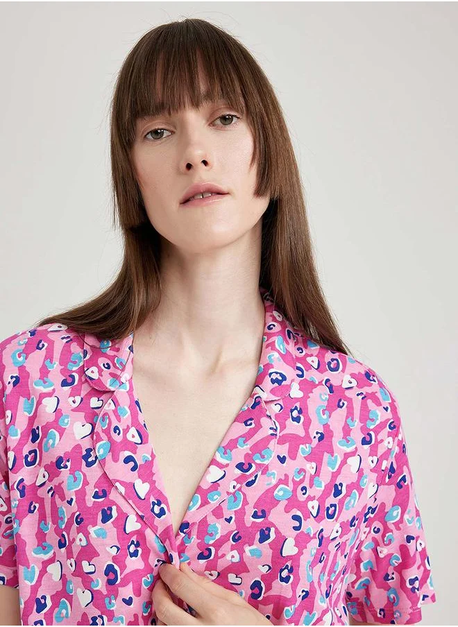 DeFacto All-Over Print Regular Fit Shirt & Shorts Set by Styli